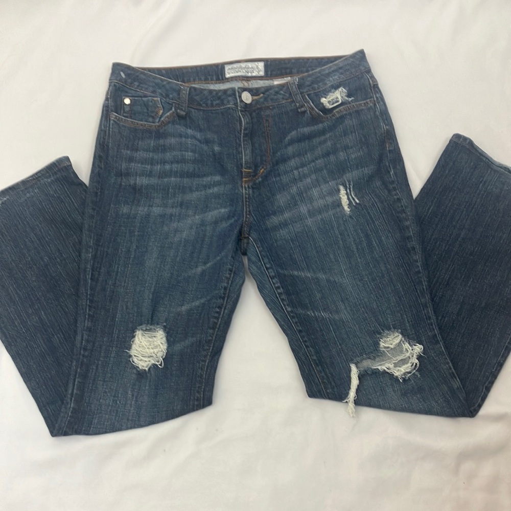 Phat Fashions Silver Label Distressed Blue Jeans woman’s size 16